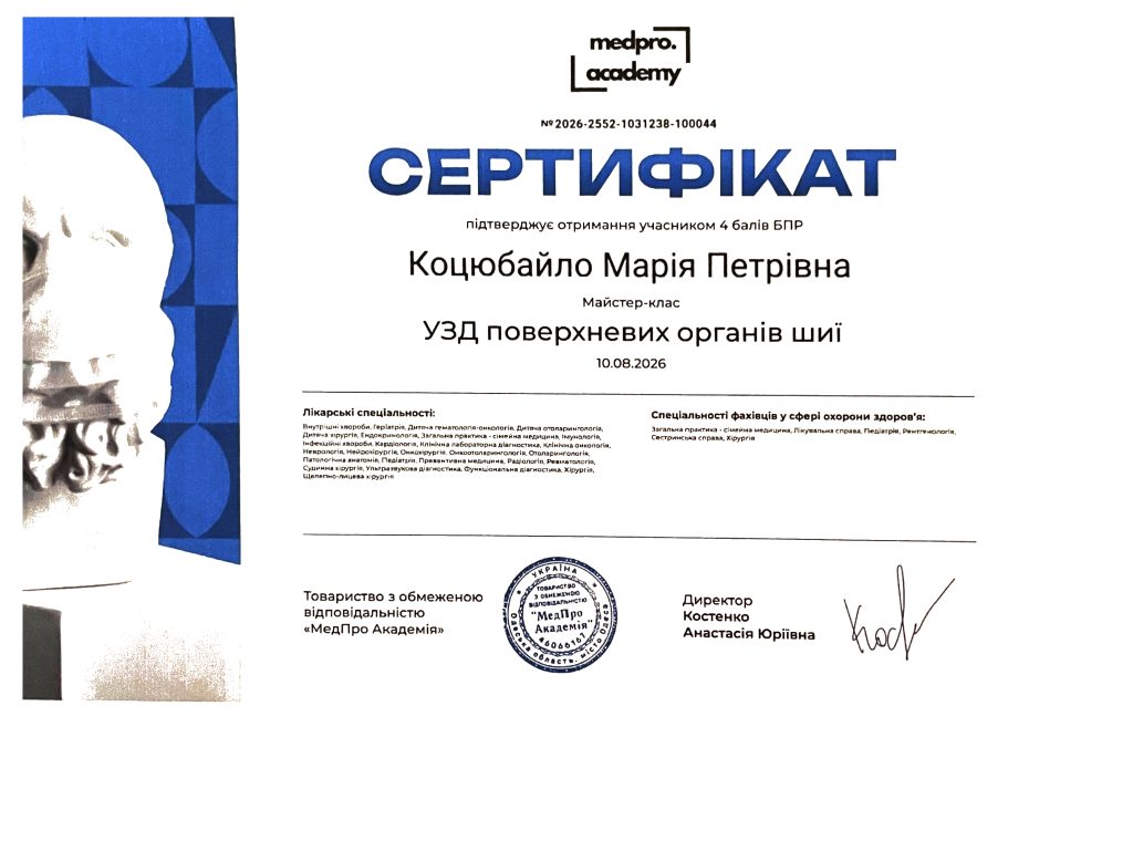 Сертифікати підвищення кваліфікації